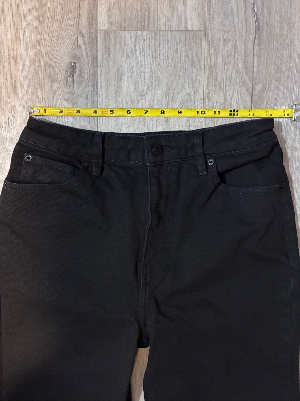 FRAME The Arrow High Rise Bootcut Jeans Black Size 29 Stretch Denim - Picture 8 of 12